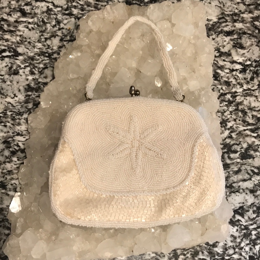 White Beaded Purse